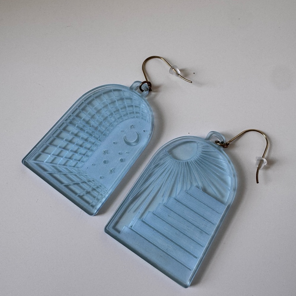 While Odin Sleeps Lucite Portal Earrings